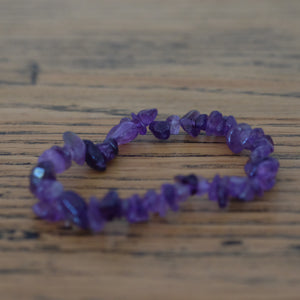 Amethyst Crystal Chip Bracelet