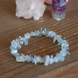 Aquamarine Crystal Chip Bracelet