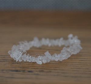 Clear Quartz Crystal Chip Bracelet