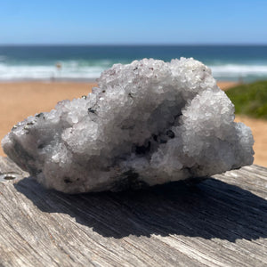 Clear Quartz with Pyrite Crystal Cluster