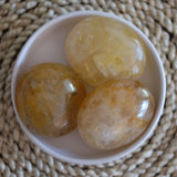 Golden Healer Quartz Crystal Palm Stone