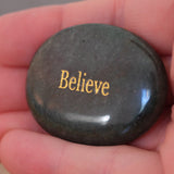 Green Aventurine Believe Inspirational Crystal Palm Stone