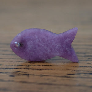 Lepidolite Crystal Fish Pendant