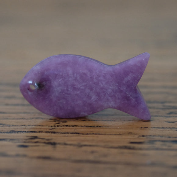 Lepidolite Crystal Fish Pendant