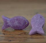 Lepidolite Crystal Fish Pendant