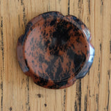 Mahogany Obsidian Crystal Flower Worry Stone