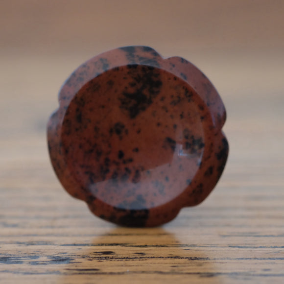 Mahogany Obsidian Crystal Flower Worry Stone