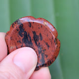 Mahogany Obsidian Crystal Flower Worry Stone