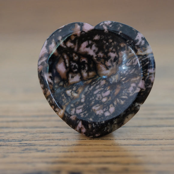 Rhodonite Heart Crystal Worry Stone