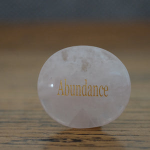 Rose Quartz Abundance Crystal Inspirational Palm Stone