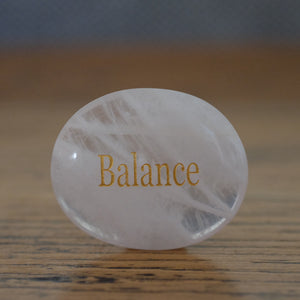 Rose Quartz Balance Crystal Inspirational Palm Stone