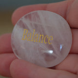 Rose Quartz Balance Crystal Inspirational Palm Stone