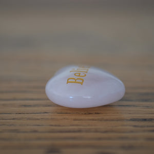 Belief Rose Quartz Inspirational Heart