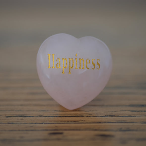 Rose Quartz Happiness Inspirational Heart