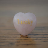 Lucky Rose Quartz Inspirational Heart