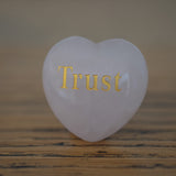 Trust Rose Quartz Inspirational Heart