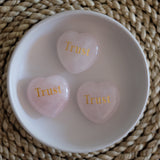 Trust Rose Quartz Inspirational Heart