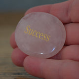 Rose Quartz Success Crystal Inspirational Palm Stone