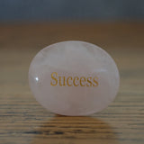 Rose Quartz Success Crystal Inspirational Palm Stone