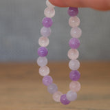 Rose Quartz, Amethyst & Aquamarine Crystal Round Bead Bracelet