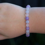 Rose Quartz, Amethyst & Aquamarine Crystal Round Bead Bracelet