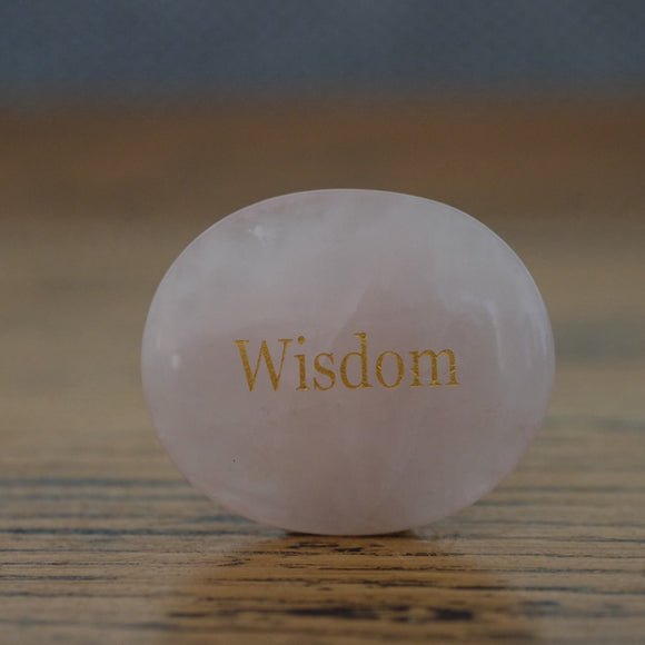 Rose Quartz Wisdom Crystal Inspirational Palm Stone