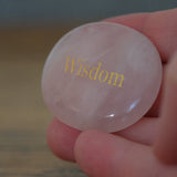 Rose Quartz Wisdom Crystal Inspirational Palm Stone