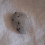 Tourmalinated Quartz Faceted Crystal Tumbled Stone