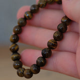 Tigers Eye Round Crystal Bead Bracelet