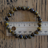 Tigers Eye Round Crystal Bead Bracelet