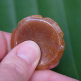 Yellow Aventurine Crystal Flower Worry Stone