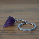 Amethyst Crystal Keychain