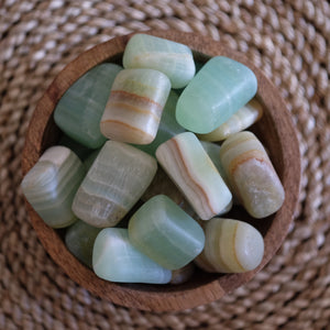 Pistachio Calcite Crystal Tumbled Stone