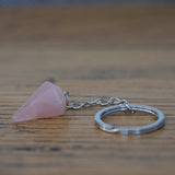 Rose Quartz Crystal Keychain