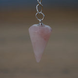 Rose Quartz Crystal Keychain